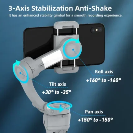3-Axis Handheld Gimbal with Smart Tracking, Fill Light, and Zoom: The Ultimate Stabilizer for iPhone and Android Smartphones
