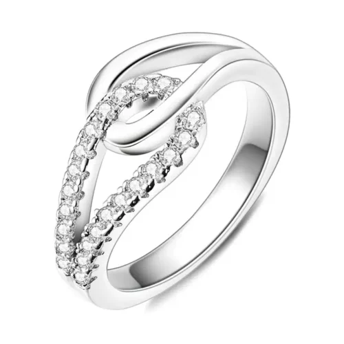 Exquisite 925 Sterling Silver Butterfly Ring – Geometric Round Shape Zircon Jewelry for Women