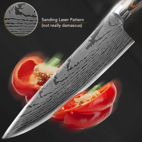 Japanese Chef Knife Set - High Carbon Steel Blades with Laser-Cut Precision for Culinary Excellence