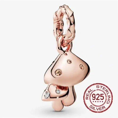 Gorgeous Rose Gold Flower Charm Beads – 925 Sterling Silver Jewelry Accents for Bracelets & Necklaces