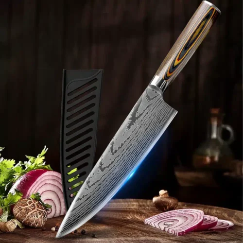 Japanese Chef Knife Set - High Carbon Steel Blades with Laser-Cut Precision for Culinary Excellence