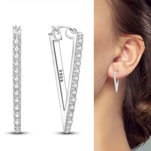 Exquisite 925 Sterling Silver Earrings – Zircon Stud Jewelry Gifts for Women & Girls