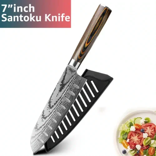 Japanese Chef Knife Set - High Carbon Steel Blades with Laser-Cut Precision for Culinary Excellence