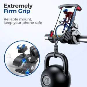 Motorcycle Phone Holder Mount- Quick 1-Second Installation, Auto-Lock & Release, Fits 4.7″-7” Phones