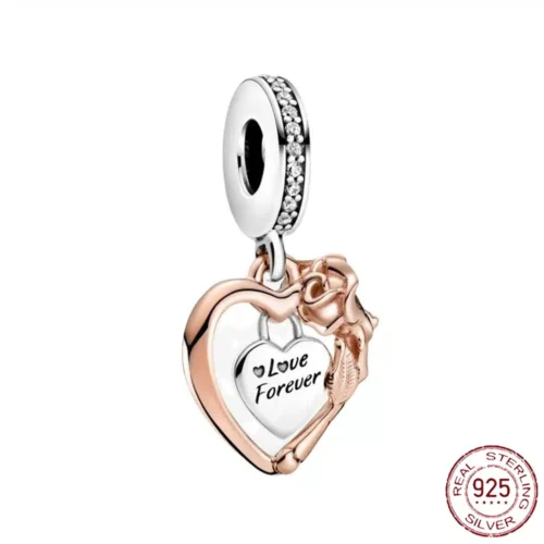 Gorgeous Rose Gold Flower Charm Beads – 925 Sterling Silver Jewelry Accents for Bracelets & Necklaces