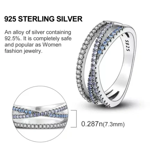 Exquisite 925 Sterling Silver Butterfly Ring – Geometric Round Shape Zircon Jewelry for Women
