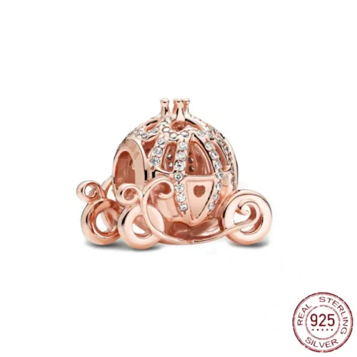 Gorgeous Rose Gold Flower Charm Beads – 925 Sterling Silver Jewelry Accents for Bracelets & Necklaces