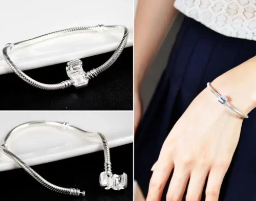 Authentic Tibetan Silver Snake Chain Bracelet – DIY Charms Compatible, Perfect Gift for Women (16-23cm)