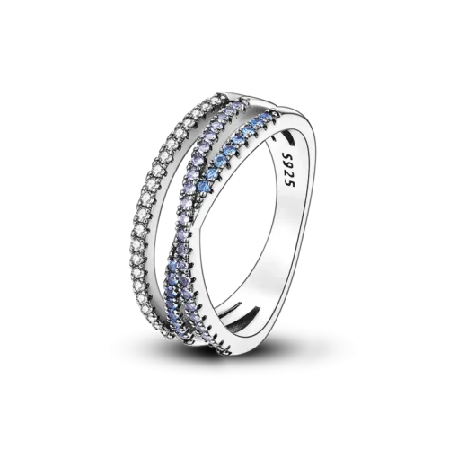 Exquisite 925 Sterling Silver Butterfly Ring – Geometric Round Shape Zircon Jewelry for Women