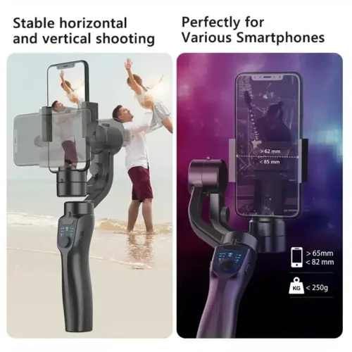 F8 Handheld 3-Axis Gimbal Phone Holder, Perfect for Stabilized Videos on iPhone, Xiaomi & More