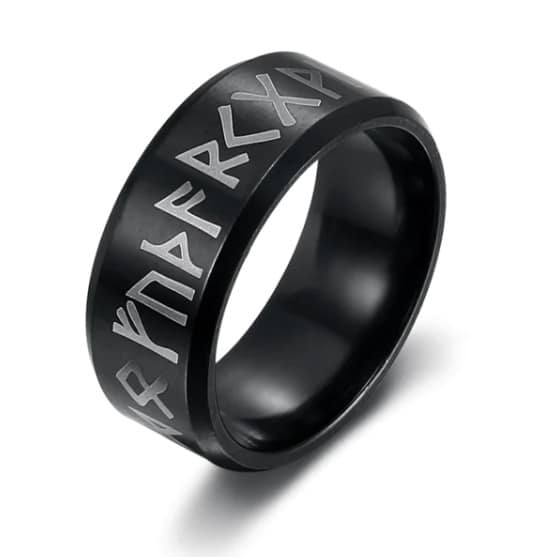 Asgard Crafted Stainless Steel Runic Alphabet Ring-Embrace Norse Tradition with Unique Handcrafted Design