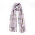Chic Striped Plaid Fringed Scarf- Elevate Your Look with Timeless Style