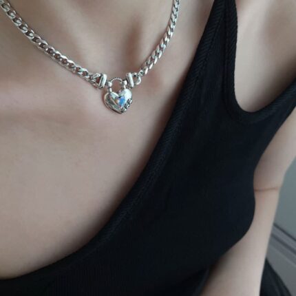 S925 Sterling Silver Zircon Heart Sweater Necklace- Elegant Heart-Shaped Sparkle for Every Occasion