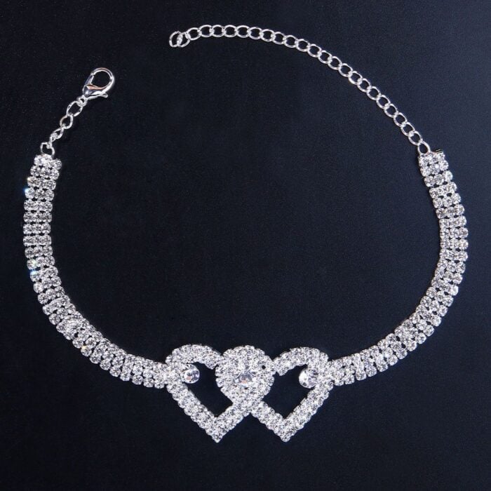 Double Heart Bracelet Anklet-Symbolize Love and Connection with Customized Elegance