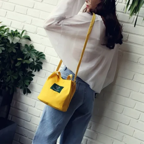 Canvas Handbag Backpack for Women – Portable Small Shoulder Messenger Bag