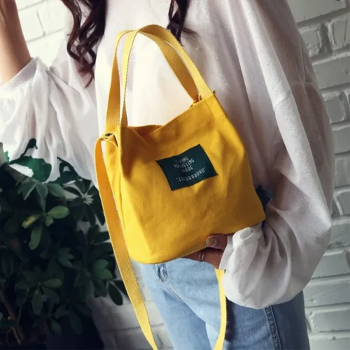 Canvas Handbag Backpack for Women – Portable Small Shoulder Messenger Bag