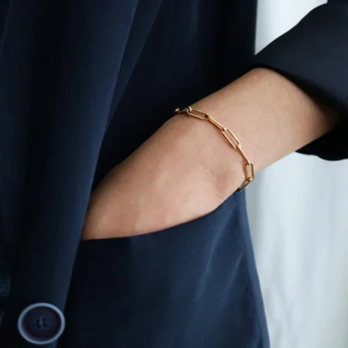 Stunning Stainless Steel Curb Chain Bracelet – Trendy Cuban Link Design for Women