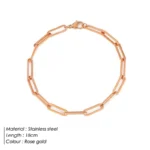 Stainless Steel Curb Chain Bracelet- Elegant Cuban Link Design for Women