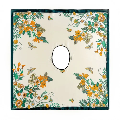 Designer Silk Scarf- Chic Handkerchief Shawl for Women - Luxury Print Bandanna Wrap, 110x110cm