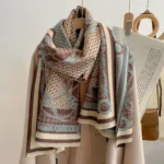 Elegant Imitation Cashmere Shawl- Fashionable Print for Cozy Comfort, Thick Wrap Ideal for Office or Casual Wear - Luxury Style