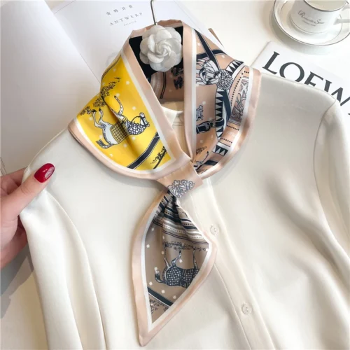 Chic Silk Scrunchies- Fashionable Hair Ribbons Bag Scarfs for Women - Versatile Accessories