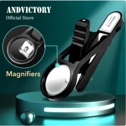 Practical Nail Clipper with Magnifying Glass- Portable Stainless Steel Nail Cutter for the Elderly - Anti-Splash Nail Tool