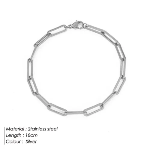 Stunning Stainless Steel Curb Chain Bracelet – Trendy Cuban Link Design for Women