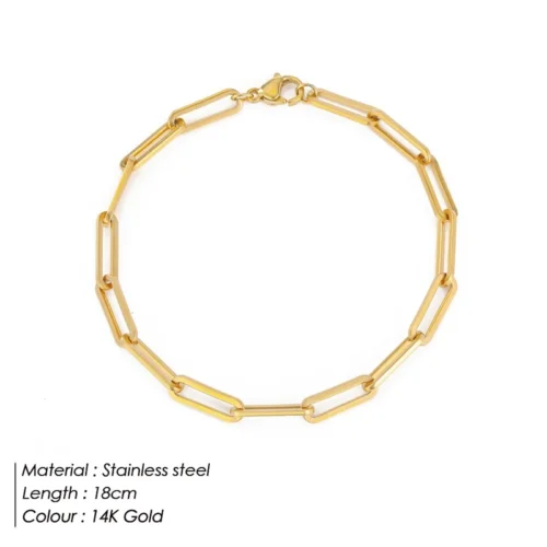Stunning Stainless Steel Curb Chain Bracelet – Trendy Cuban Link Design for Women