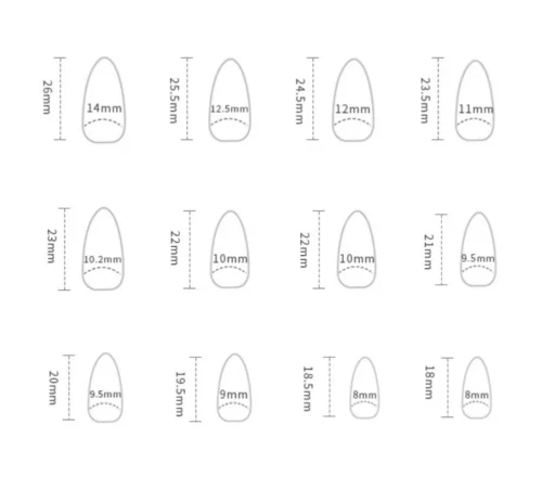 24pcs Press-On False Nails with Rhinestones and Glitter