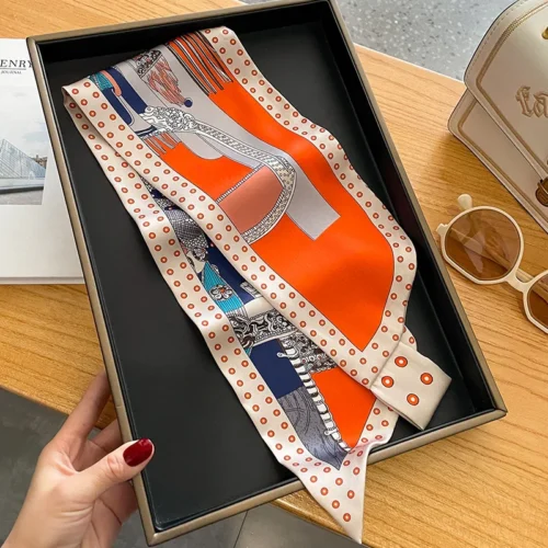 Chic Silk Scrunchies- Fashionable Hair Ribbons Bag Scarfs for Women - Versatile Accessories