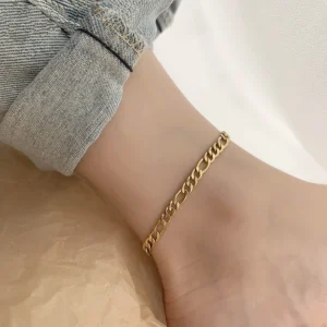 Hip Hop Stainless Steel Franco Link Chain Anklets- Stylish Foot Jewelry for Men and Women - Rapper-Inspired Leg Chain Ankle Cuban Chains