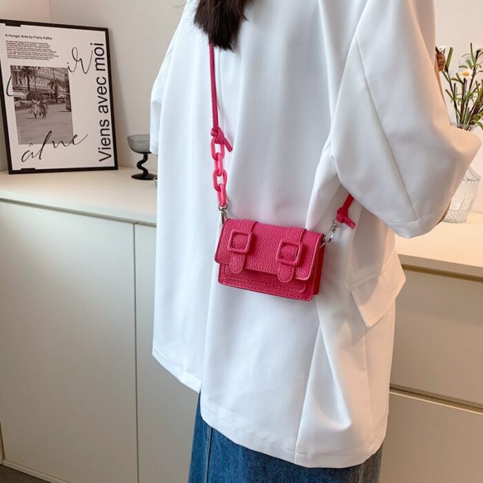 Chic Color Contrast Blooming Shoulder Crossbody- Small Square Bag for Fashionistas