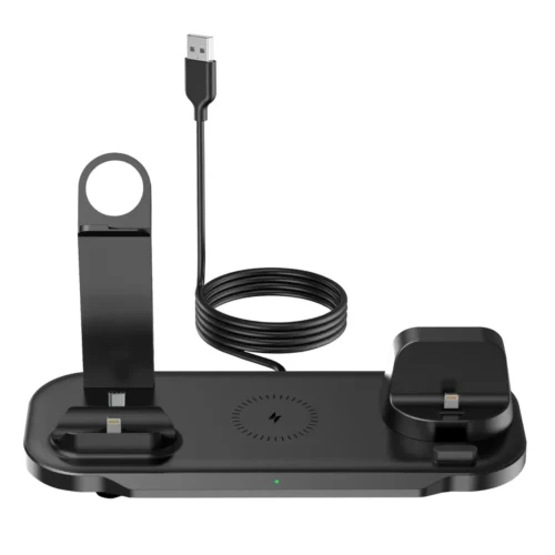 3-in-1 Wireless Charger Stand, Fast Charging Dock for iPhone, Samsung, Apple Watch, and AirPods Pro