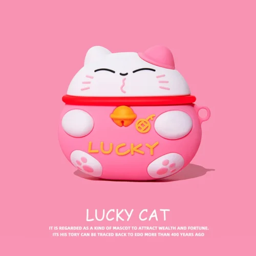 Lucky Cat Lovely Case for Airpods Pro: Japanese Style Earphone Case for Apple Airpods 1, 2, 3. Cover for AirPods Pro 2 Case