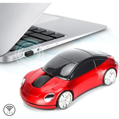 2.4G Wireless Car Mouse, Ergonomic Optical Cordless Mouse with USB Receiver for PC & Office