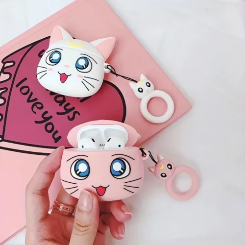 Cute 3D Cartoon Cat Design Silicone Protective Case for AirPods 1/2/Pro