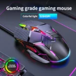 3200DPI Ergonomic Wired Gaming Mouse: USB, RGB LED, 6 Buttons, Silent, for PC Laptop Computer Gaming