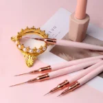 Great Nail Art Liner Brush Sets with Fine Hair for Perfect Designs / Sizes: 7/9/11/15/25mm/ DIY Drawing Pen UV Gel Painting Brushes