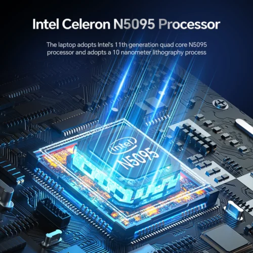 15.6 Inch Celeron N5095 Gaming Laptop: 16GB DDR4 RAM, 512GB SSD + 1TB SSD, Windows 11, IPS Display, 2.4G/5G WiFi, One Key Fingerprint Unlock