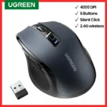 UGREEN Mouse Wireless Ergonomic Mouse 4000 DPI Silent 6 Buttons For MacBook Tablet Laptop Mute Mice Quiet 2.4G Mouse