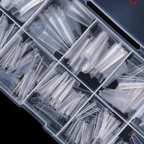 Clear French Coffin Nail Tips – 500PCS Press-On False Nails