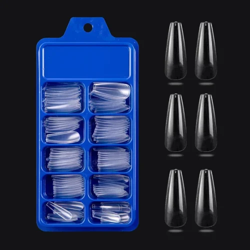 Coffin Press-On Fake Nails – 100PCS Long Ballerina Tips