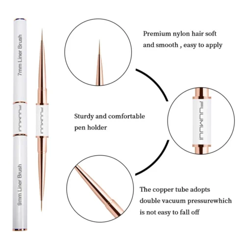 Dual-Ended Nail Art Brush Set – 5PCS for 10 Brush Designs
