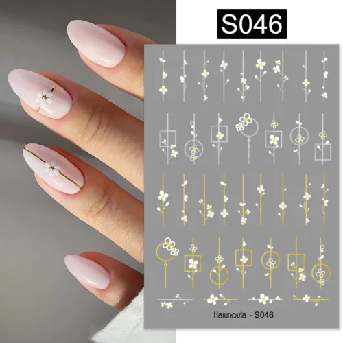 3D Heart Nail Sticker – Gold Glitter Love Decal for Nail Art