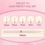 Great Nail Art Liner Brush Sets with Fine Hair for Perfect Designs / Sizes: 7/9/11/15/25mm/ DIY Drawing Pen UV Gel Painting Brushes