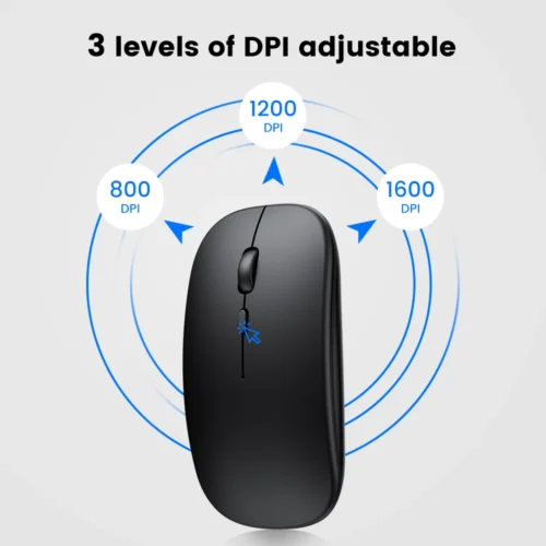 Portable 2.4G USB Wireless Mouse, Ergonomic Design with Adjustable DPI for Laptop, Tablet, and Gaming