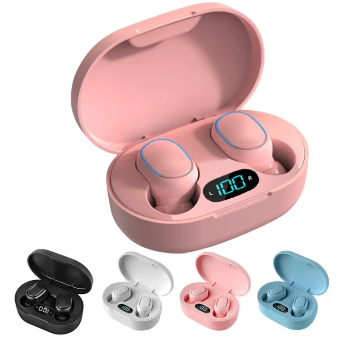 E7S TWS Wireless Bluetooth Earphones: In-Ear Earbuds, Noise Cancelling Pods Headset for Apple iPhone, Xiaomi, Samsung