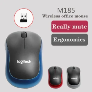 Logitech M185 Wireless Mouse: 2.4 GHz USB, 1000 DPI, 3 Buttons, Silent Gaming, Optical Navigation, for PC/Laptop Gamer