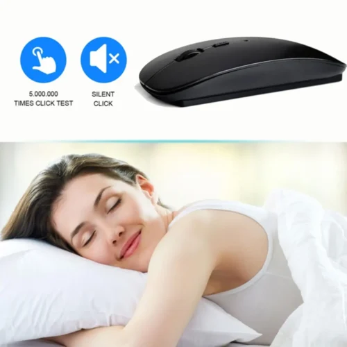 Slim Bluetooth 5.0 Wireless Mouse, Silent Ergonomic Optical Mouse for Apple PC, iPad