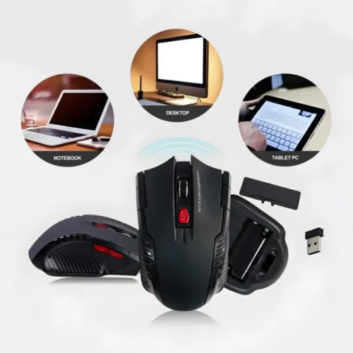 Silent 2.4G Wireless Gaming Mouse: 1600DPI, Battery-Powered, for Laptop, PC, MacBook